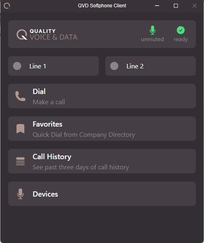 Softphone client Softphone client